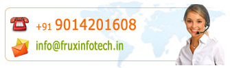 contact us at +91 9014201608 or info@fruxinfotech.in